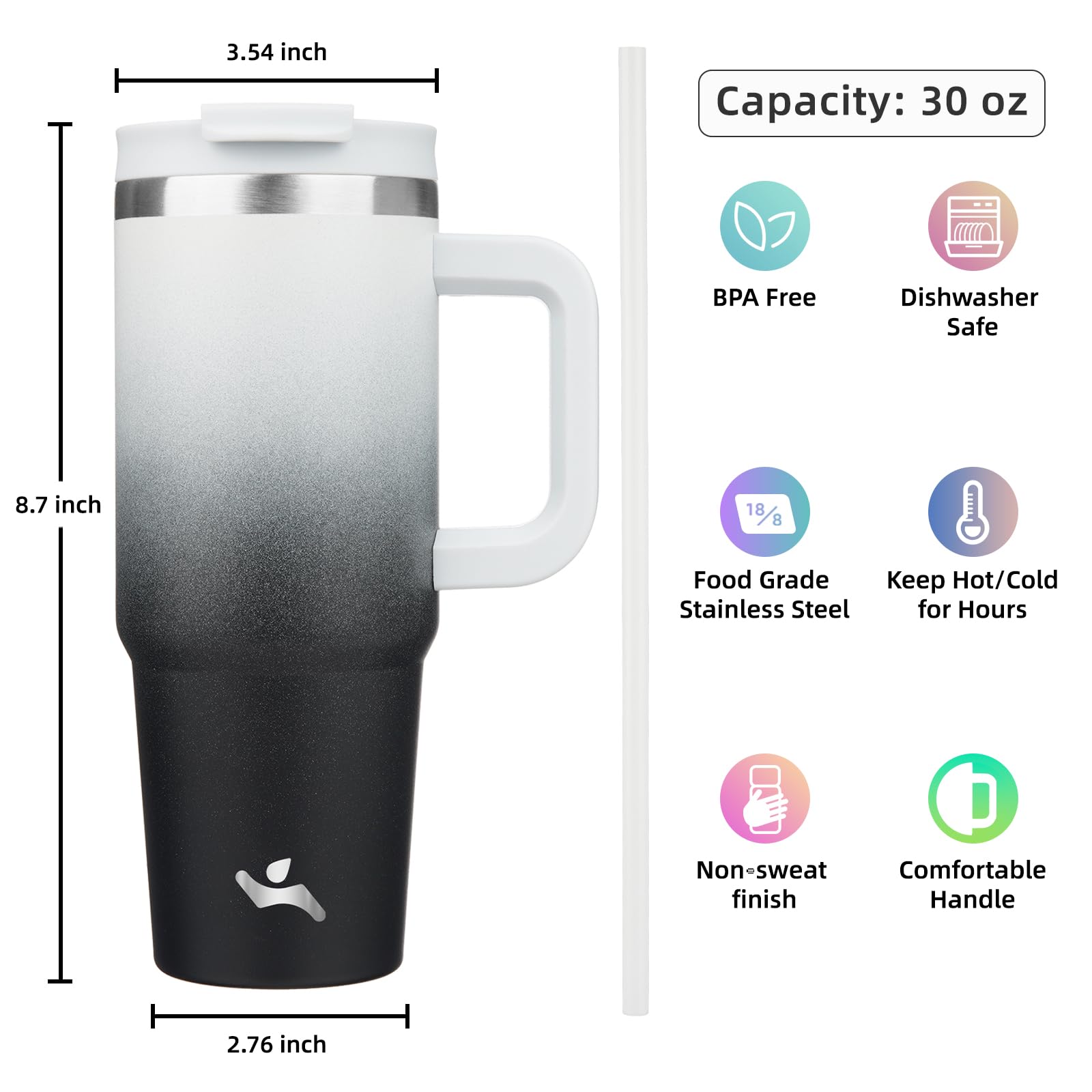 Konokyo acero inoxidable aislado mantiene bebidas frías y calientes por más tiempo.