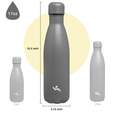 Konokyo botella aislada 17oz gris para camping, mantiene bebidas frías durante la salida.