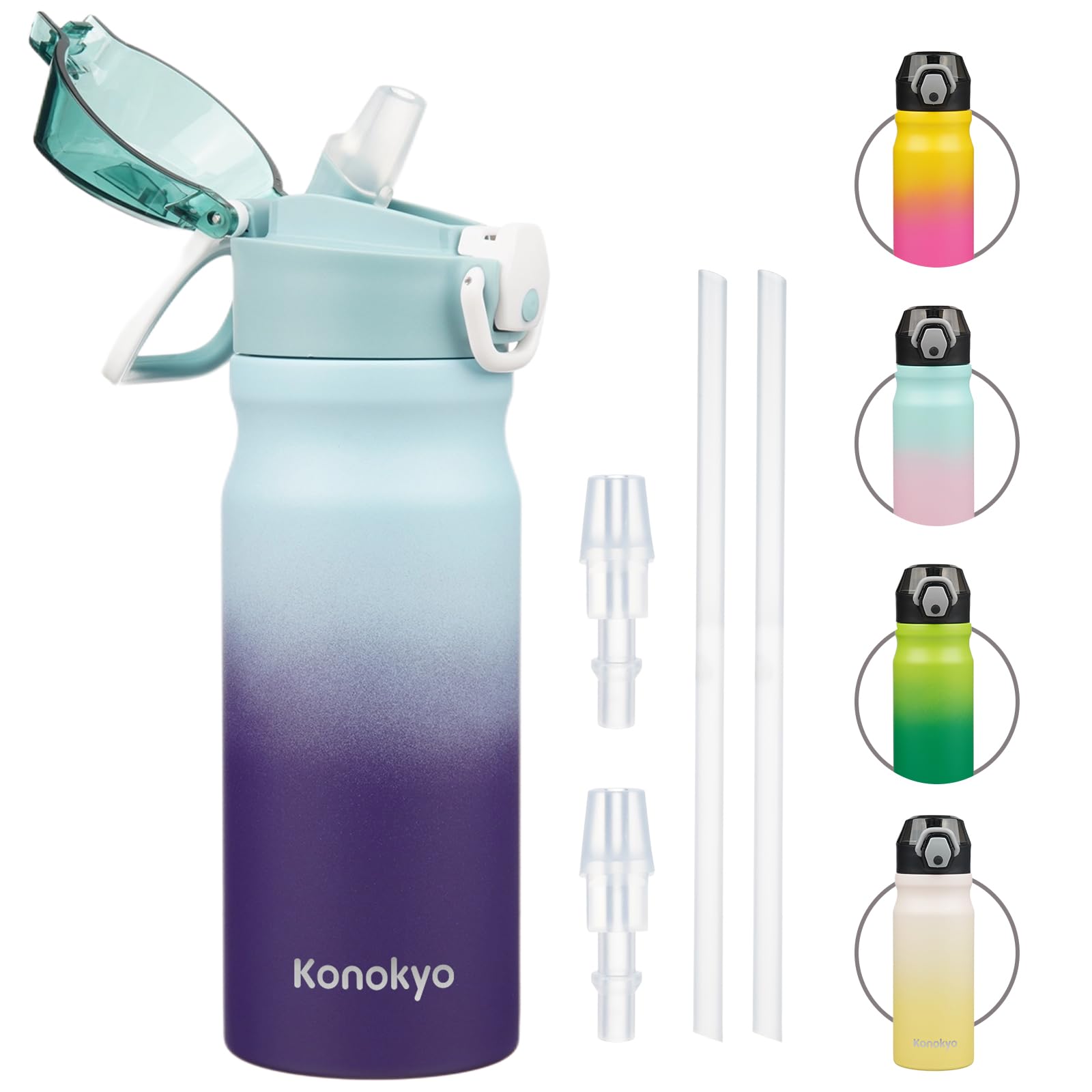 Botella Konokyo Ocean Dream 18 onzas, aislada, ideal para bebidas frías al aire libre.