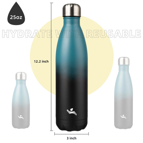 Botella Konokyo de doble pared mantiene frío 24 horas.