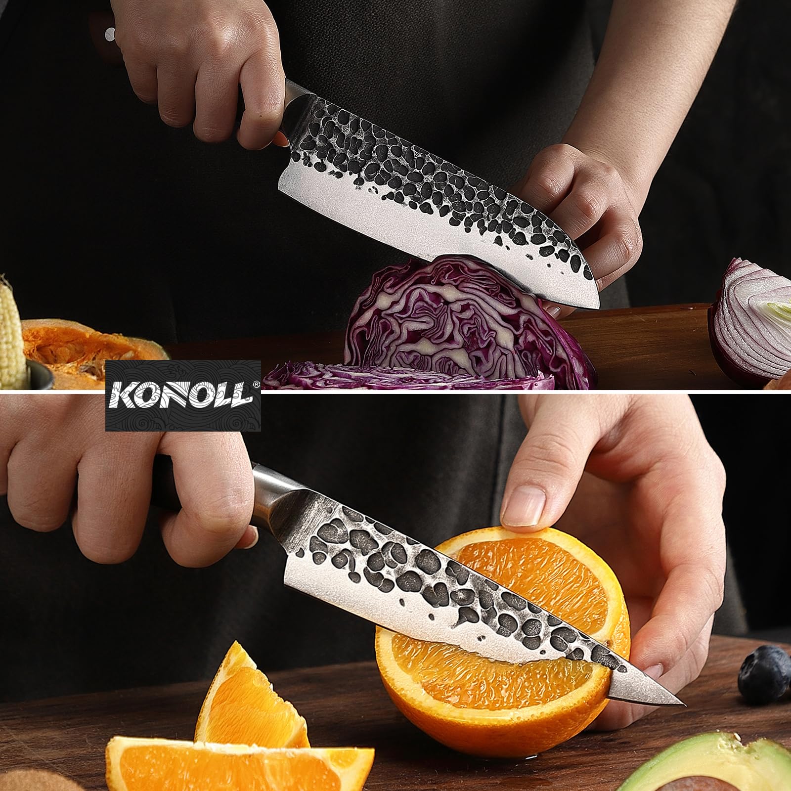 Caja regalo KONOLL para presentar un juego de cuchillos de cocina.