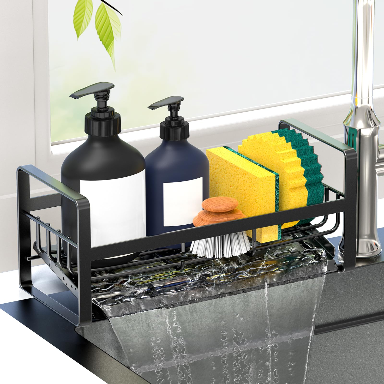 Kontoyo portaesponja para fregadero con drenaje automático mantiene la encimera seca