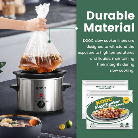 KOOC juego de 30 bolsas, ideal para cocinar dos platos a la vez.