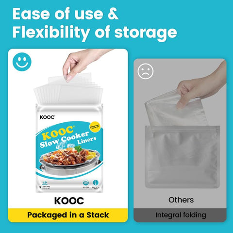 KOOC bolsa desechable para olla 1.5–2 qt facilita la cocción sin ensuciar.