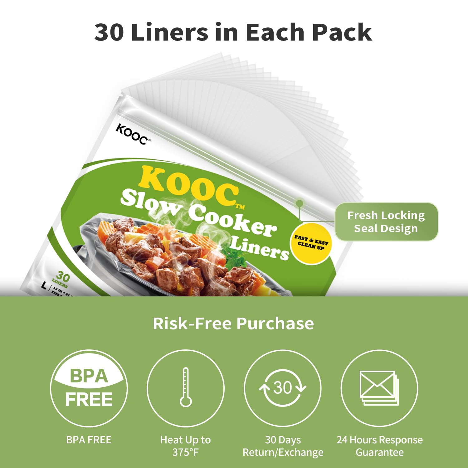 KOOC bolsas libres de BPA para olla cocción lenta, seguridad y conveniencia.