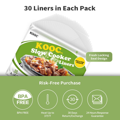 KOOC bolsas libres de BPA para olla cocción lenta, seguridad y conveniencia.