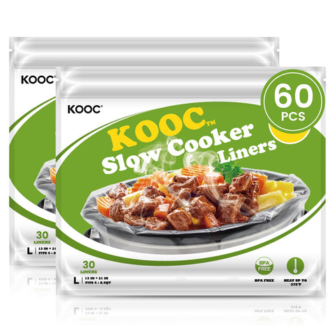 KOOC liner para olla lenta, empaque de 60 unidades para cocción limpia