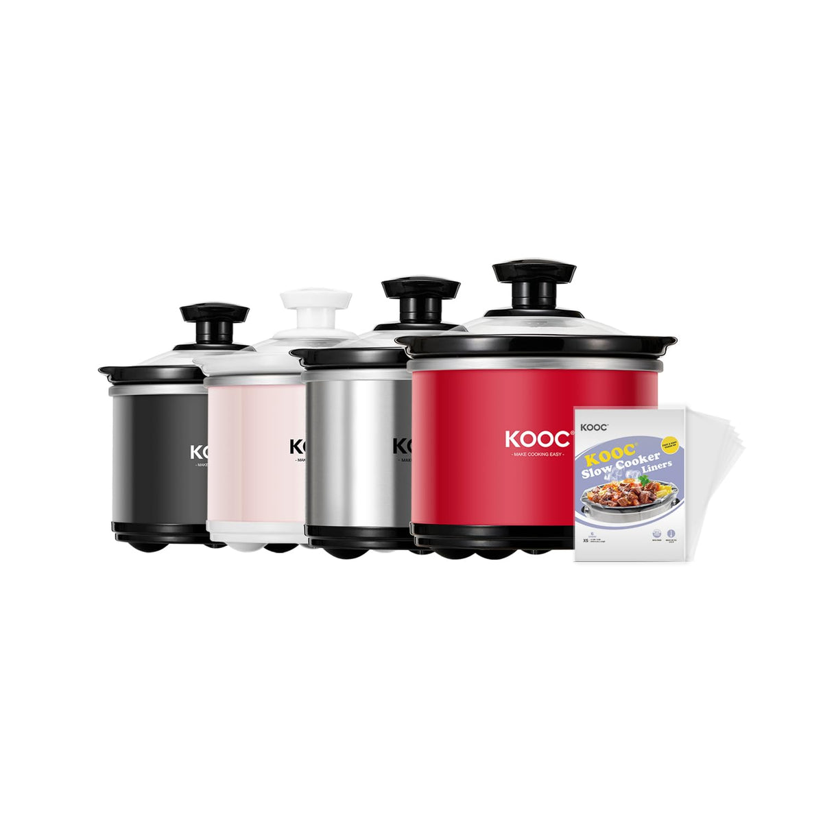 KOOC mini olla lenta 0-65 cuartos con interior cerámico listo para guisos.