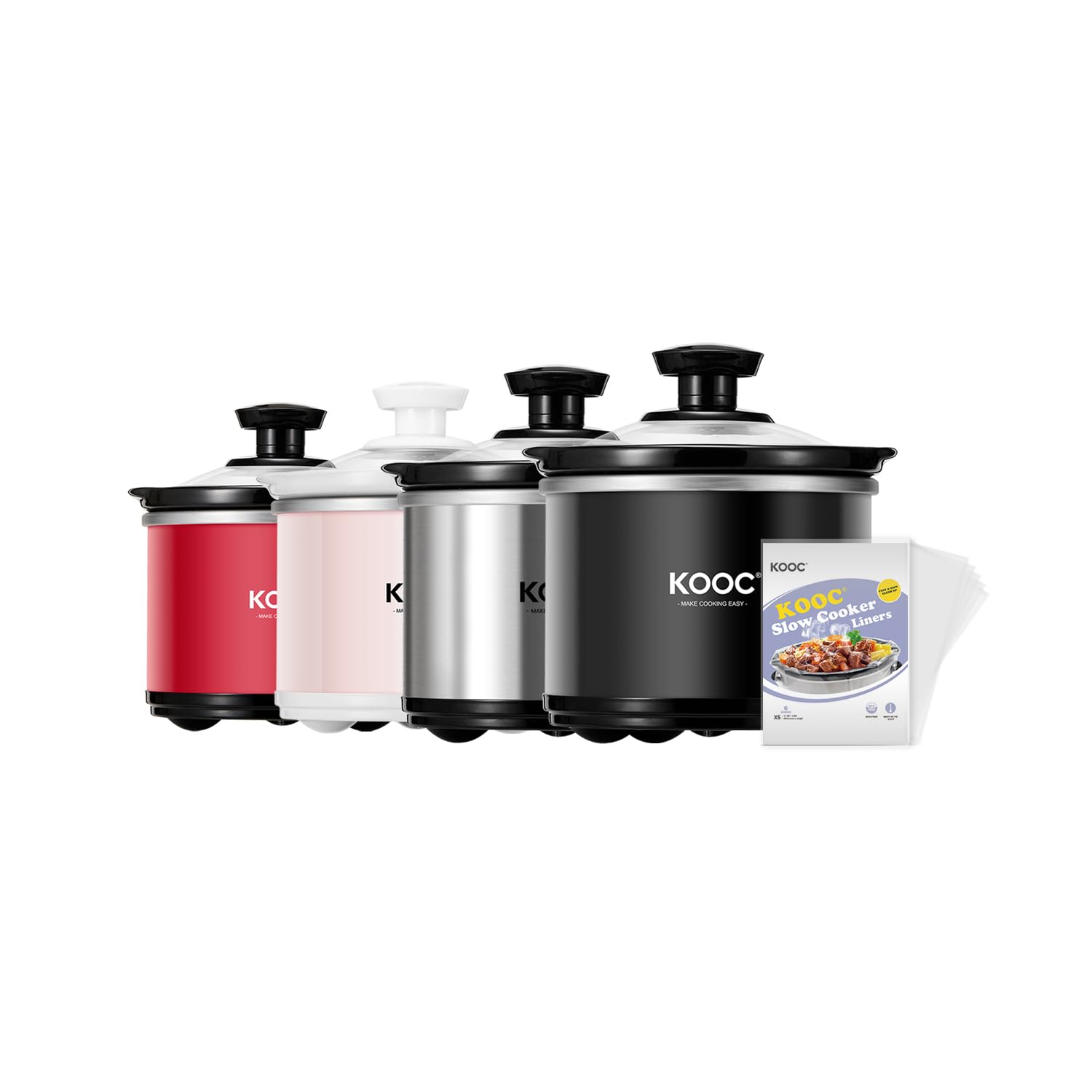KOOC mini olla lenta 0-65 qt, ideal para guisos rápidos y sabrosos.