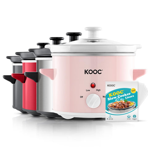 KOOC olla lenta rosa para porciones familiares de 2 cuartos.