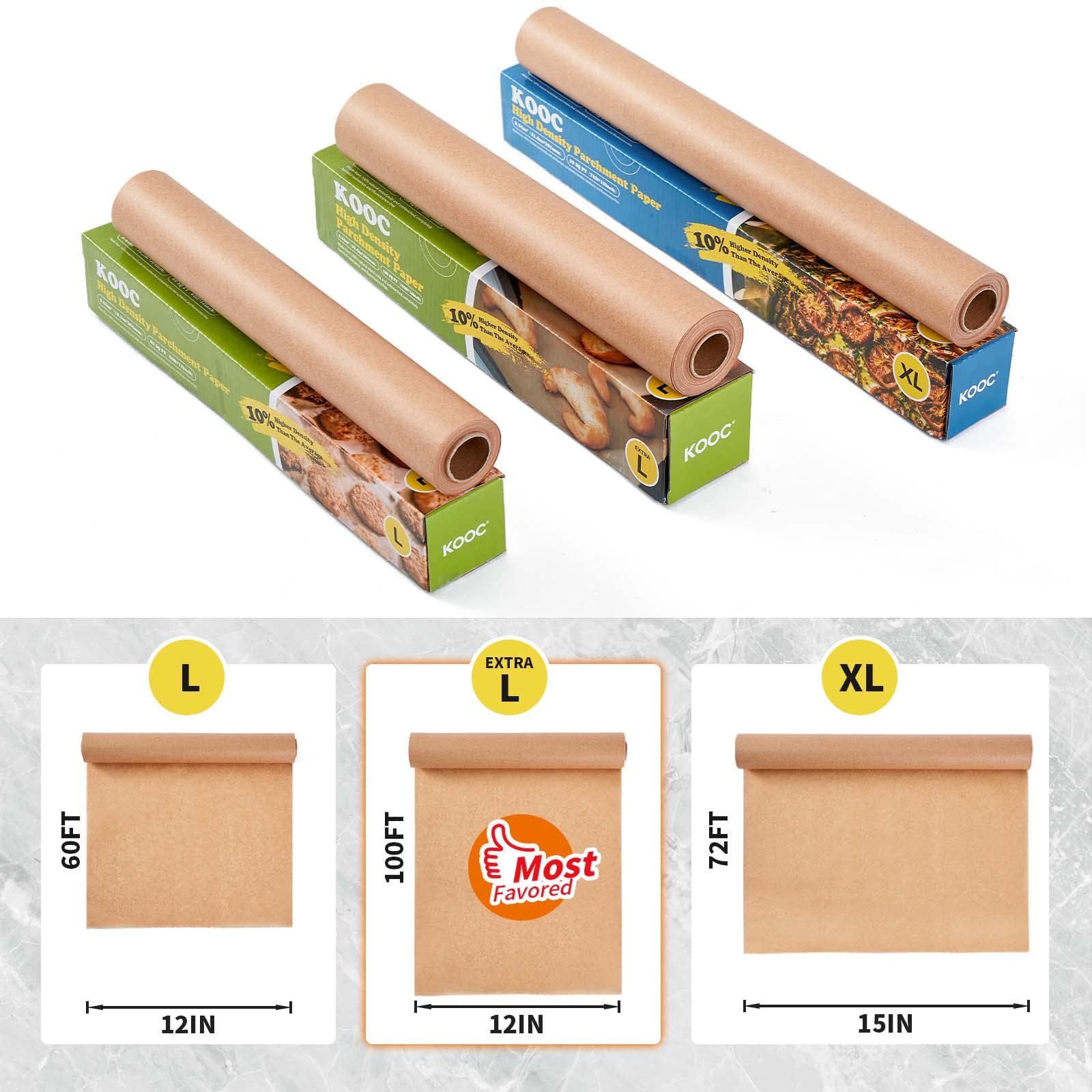KOOC papel pergamino resistente al calor para hornear sin quemaduras