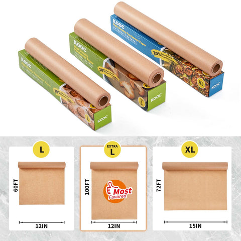 KOOC papel pergamino resistente al calor para hornear sin quemaduras