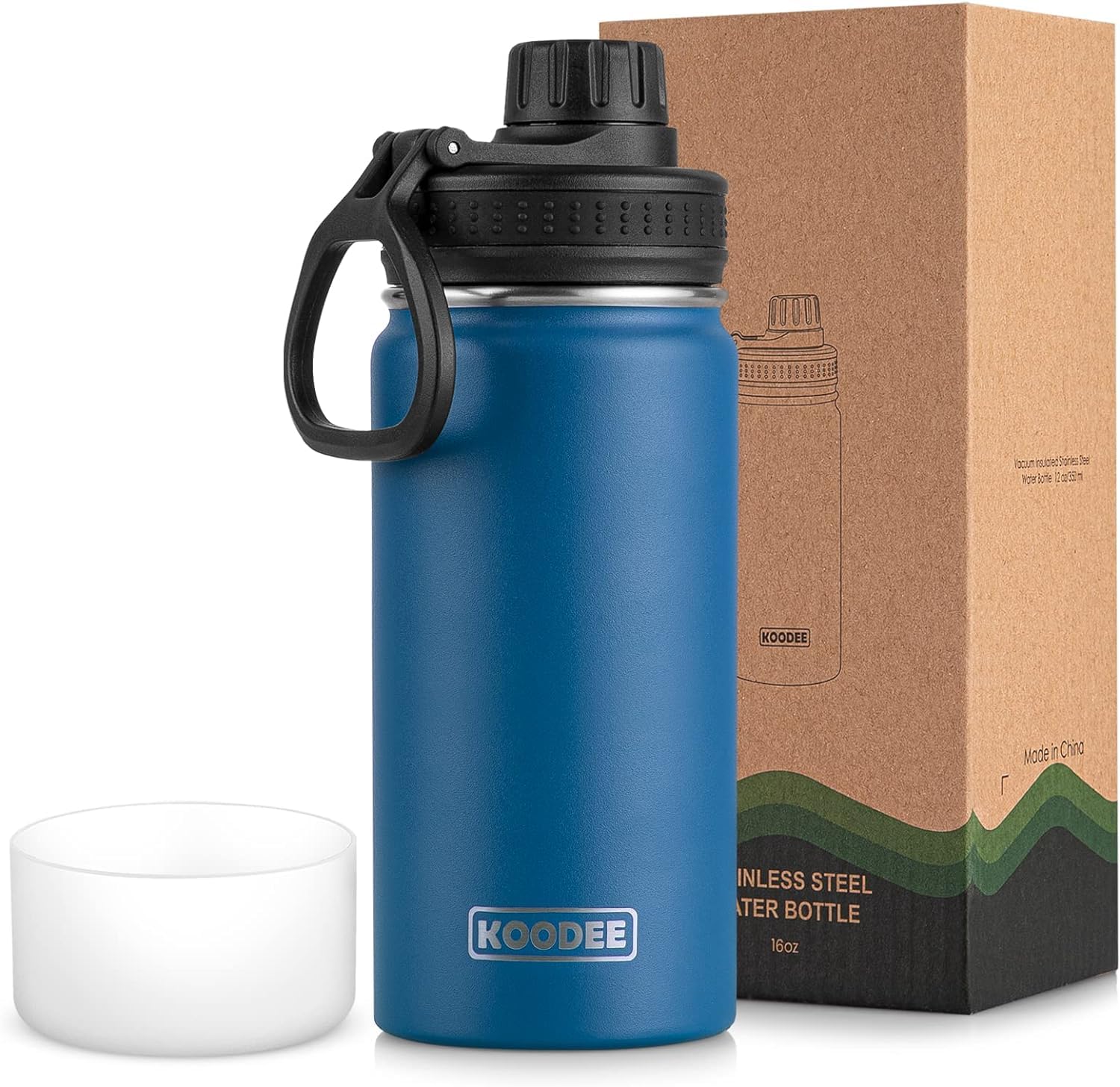 Botella koodee 470 ml con aislamiento de doble pared para mantener bebidas frías.
