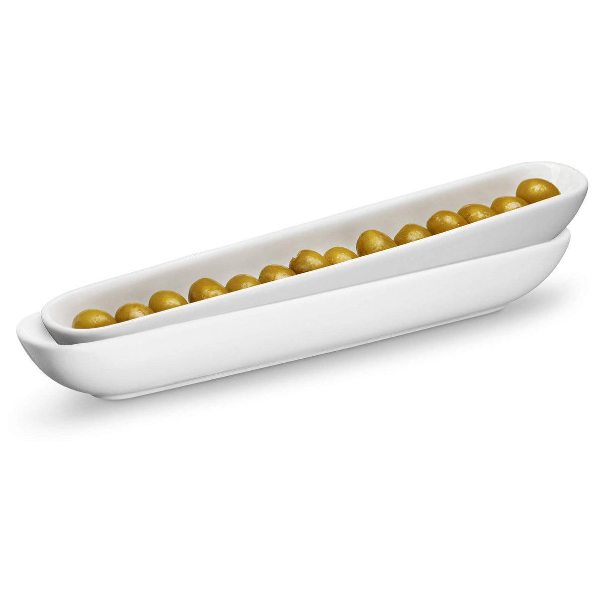 Bandeja barco de olivas KooK 12 pulgadas blanca para aperitivos y quesos