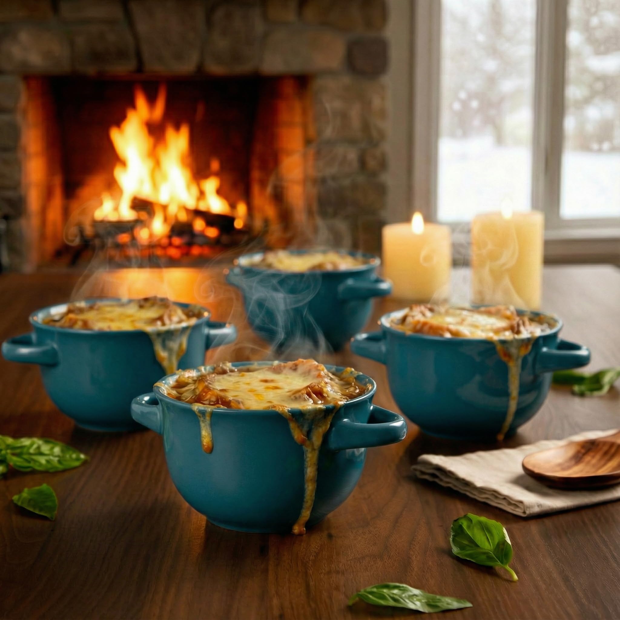 KooK cuencos apilables en teal, ideales para porciones individuales.