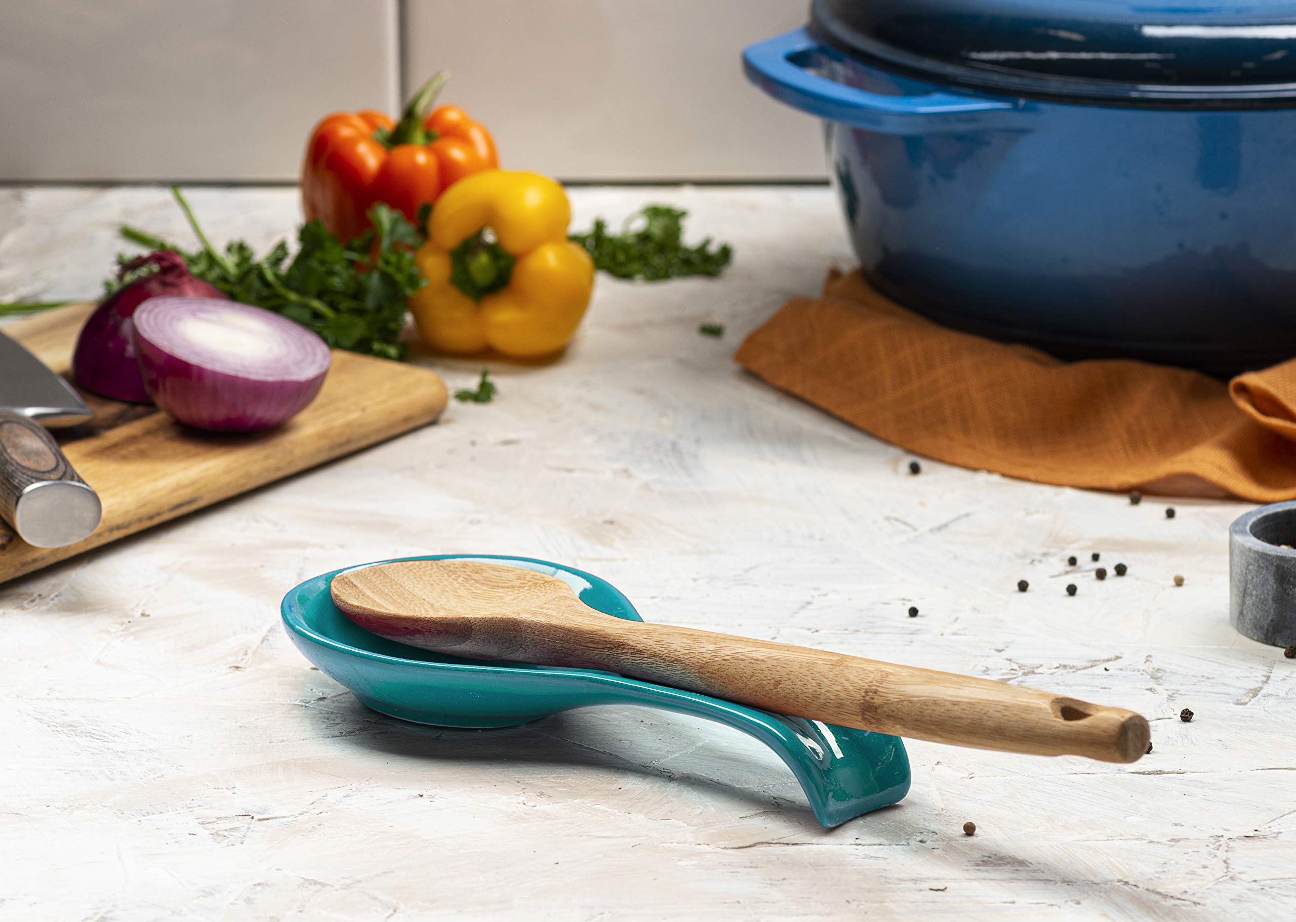 KooK reposo cerámico apto para lavavajillas, limpieza fácil después de cocinar.