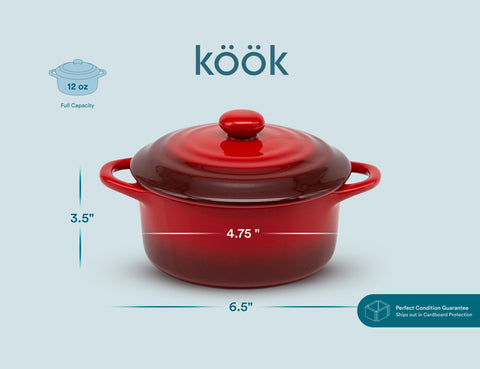KooK Cocotte Mini: empaque seguro para envío y llegada en buen estado.