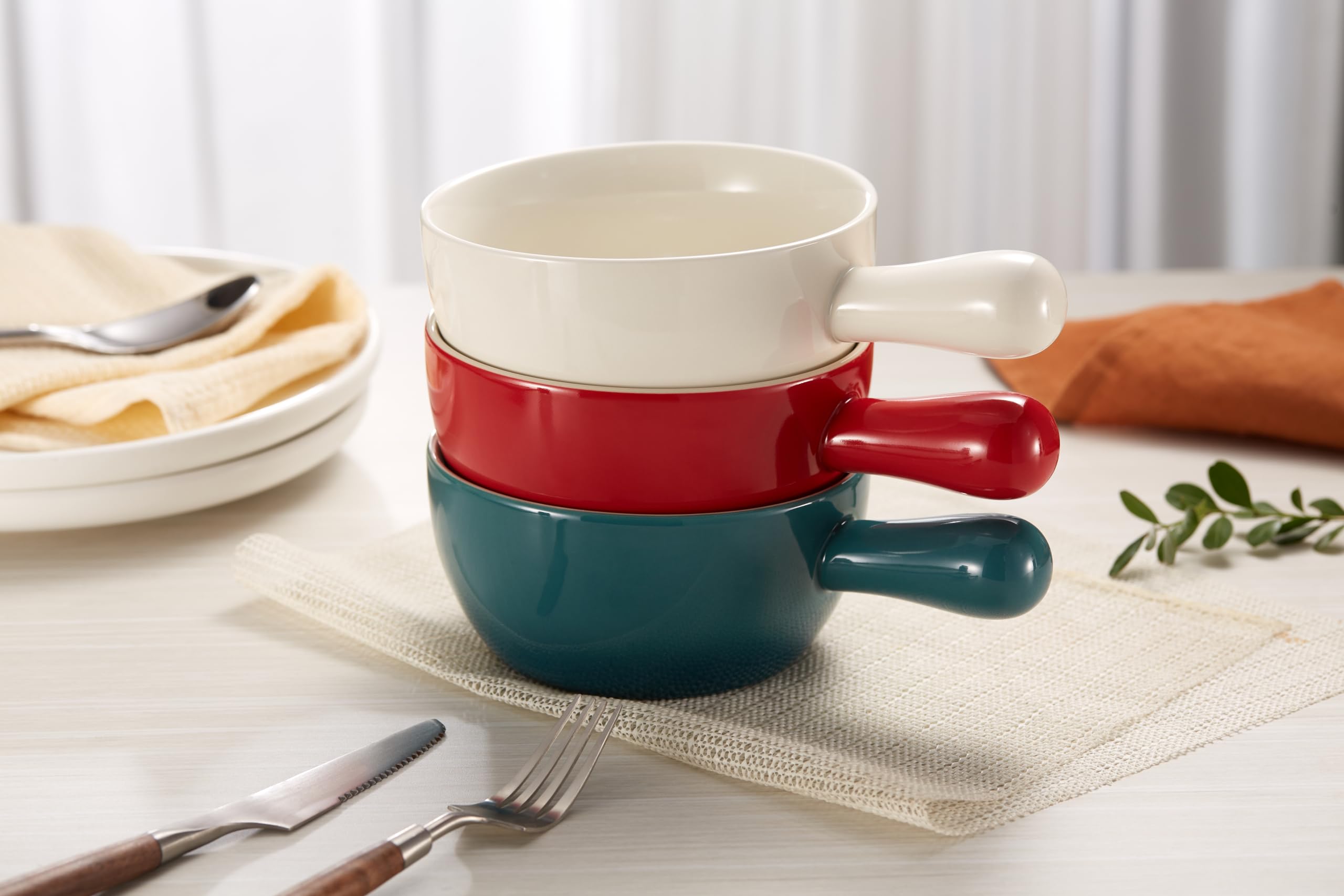 KooK crock apilables, ahorro de espacio en la cocina y mesa.
