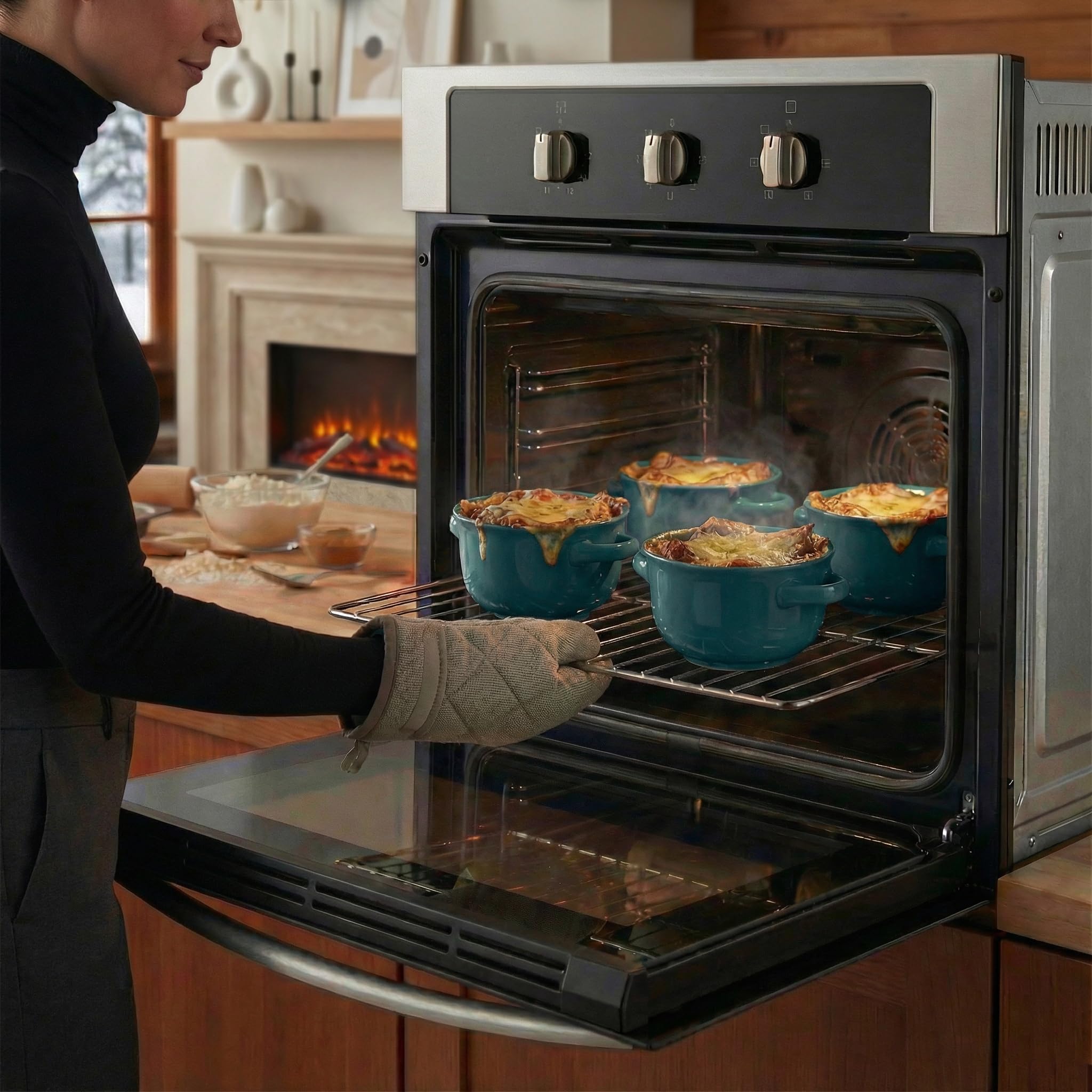 KooK cuencos cerámicos aptos para horno y microondas; lavables en lavavajillas.