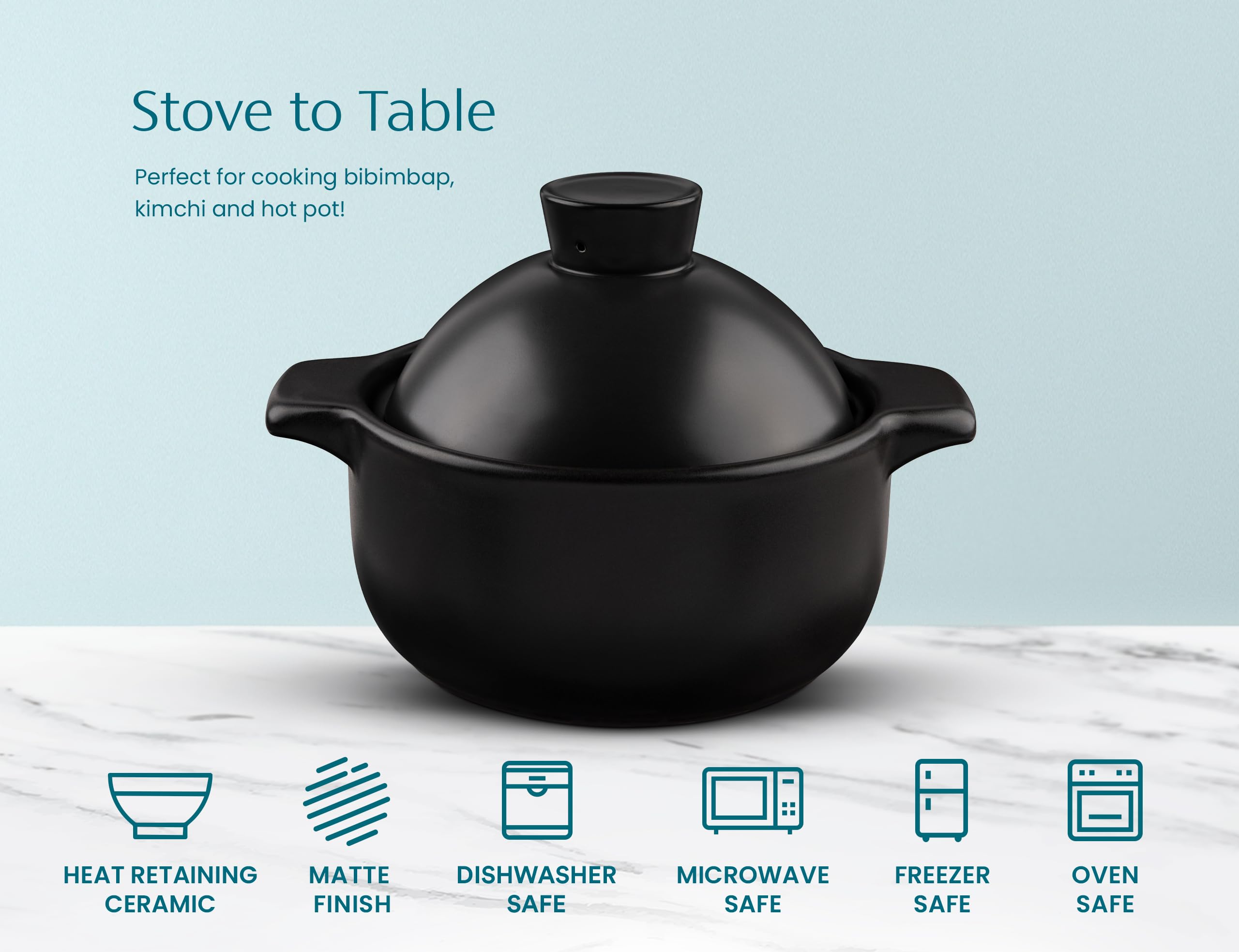 KooK Dolsot, apto para horno y lavavajillas, limpieza fácil