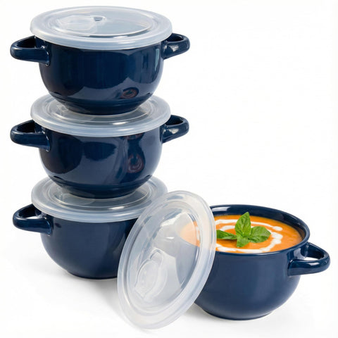 Tazones de sopa cebolla francesa de KooK, ideal para porciones individuales.