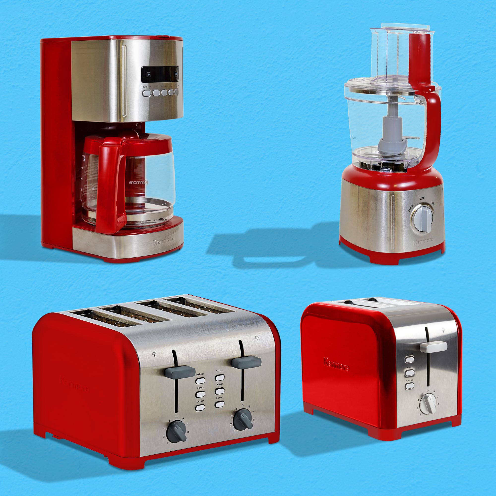 Acabado rojo moderno de la Kenmore Koolatron para la cocina.