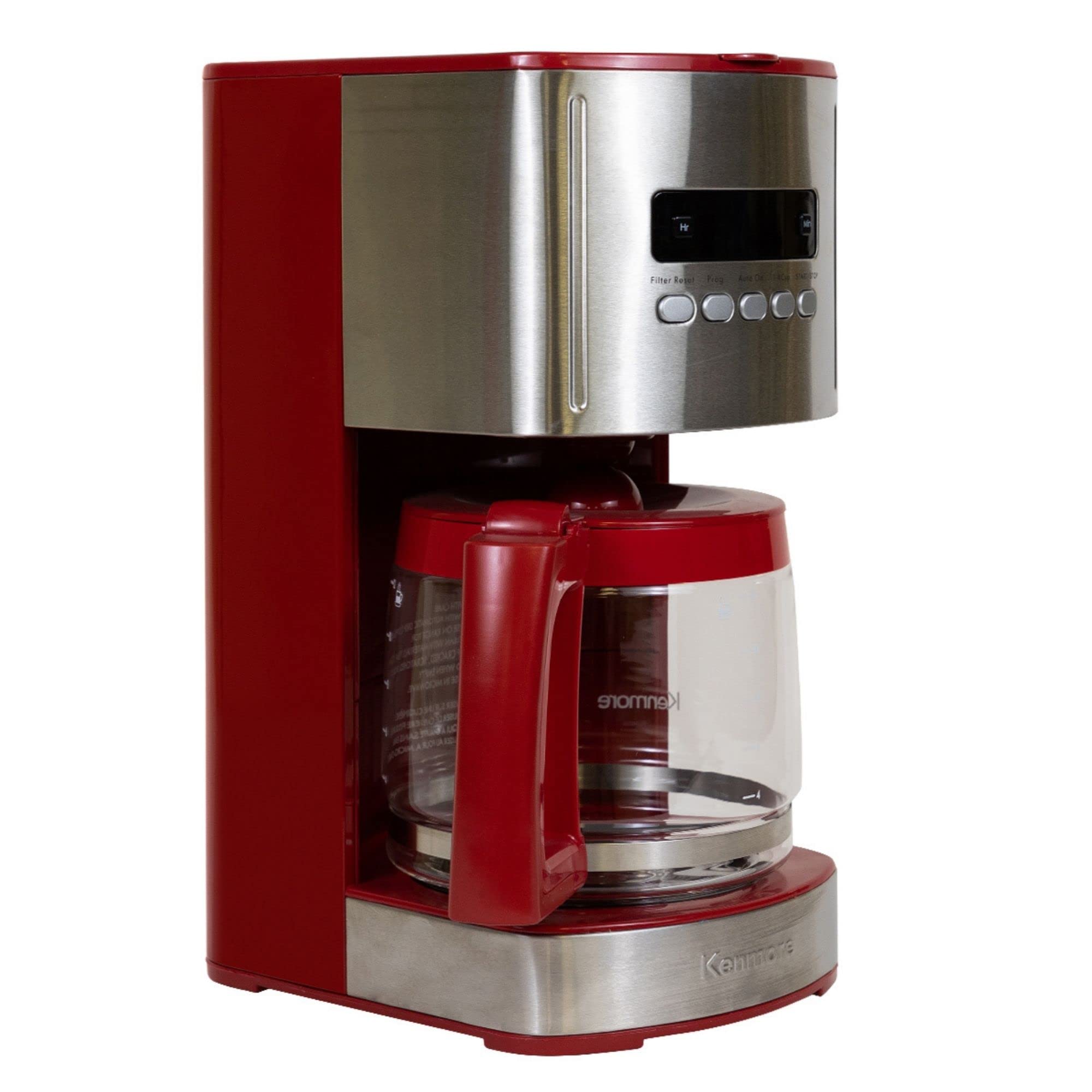 Cafetera Koolatron Kenmore de 12 tazas con jarra de cristal para reuniones.