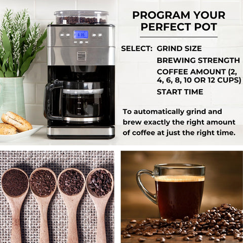 Koolatron Kenmore Elite admite granos enteros o café molido para flexibilidad.
