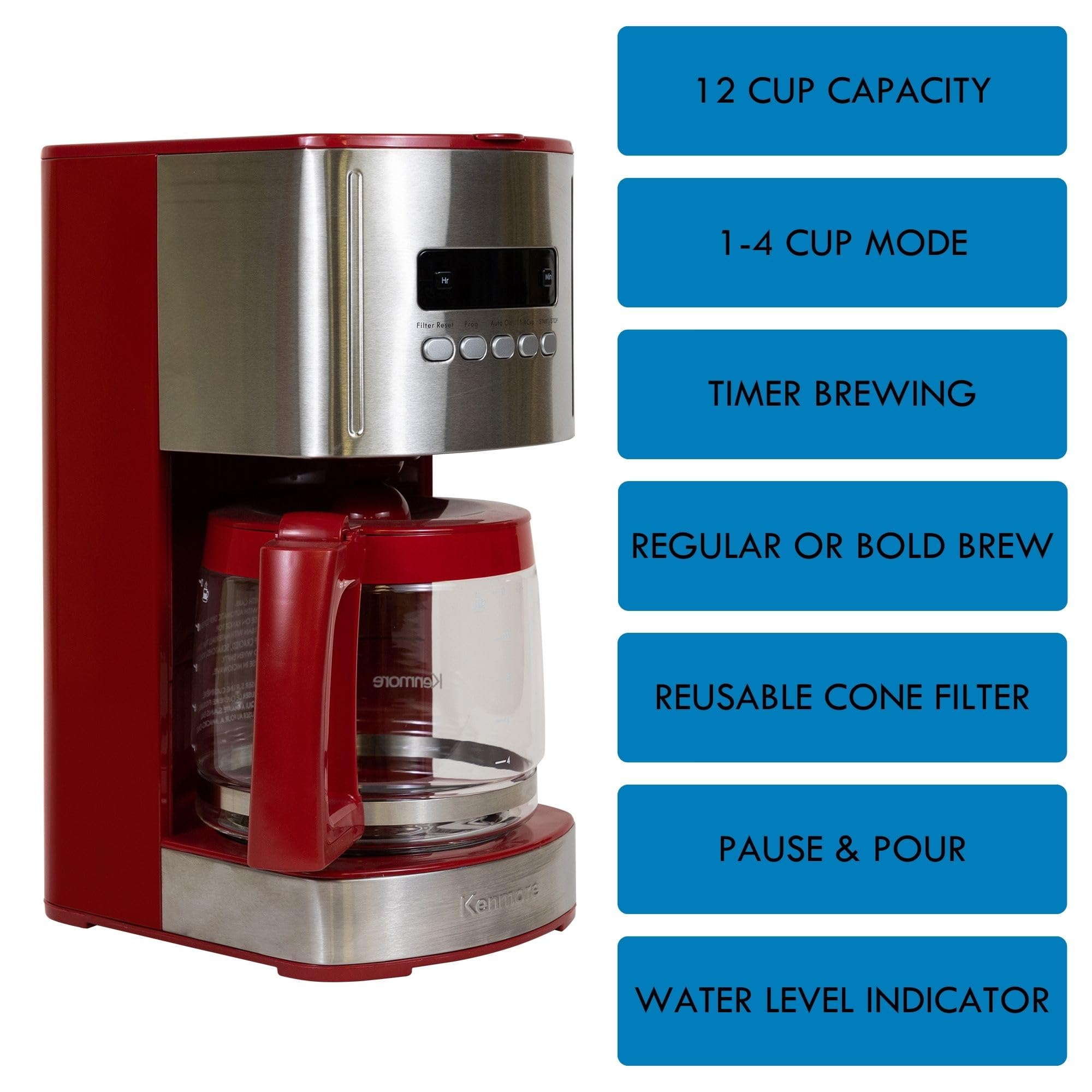 Kenmore Koolatron temporizador digital para programar la primera taza.