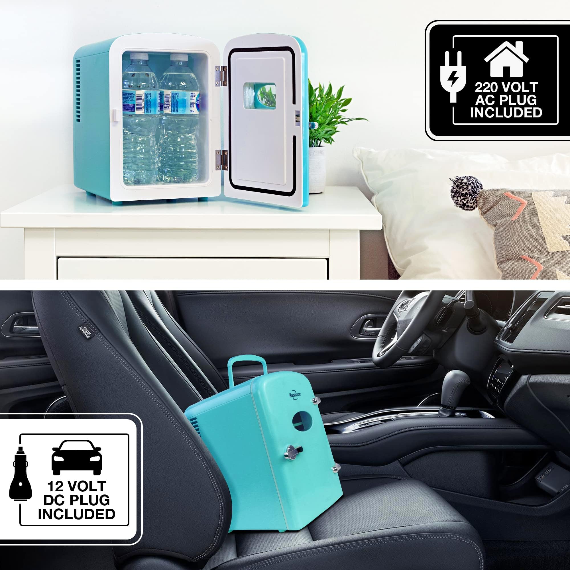 Koolatron Nevera mini para auto, funciona en 12V para viajes.