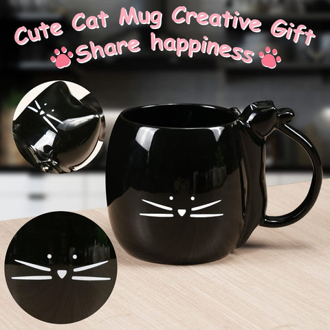 Taza Koolkatkoo de cerámica negra brillante para bebidas calientes