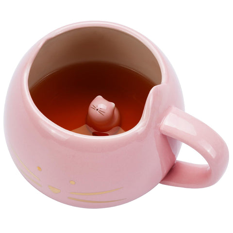 Taza Koolkatkoo con gato 3D interior, ideal para sorbos cada vez.