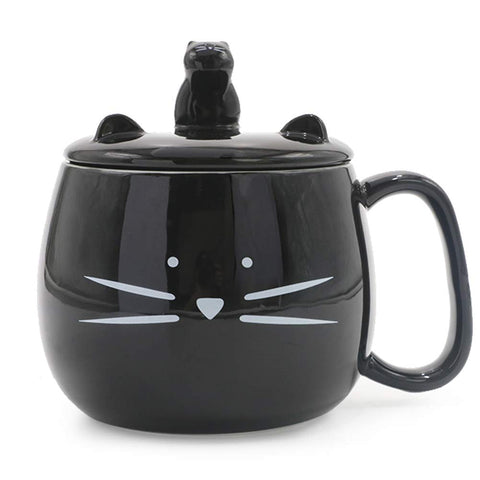 Koolkatkoo taza gato con tapa y soporte teléfono para ver vídeos sin manos