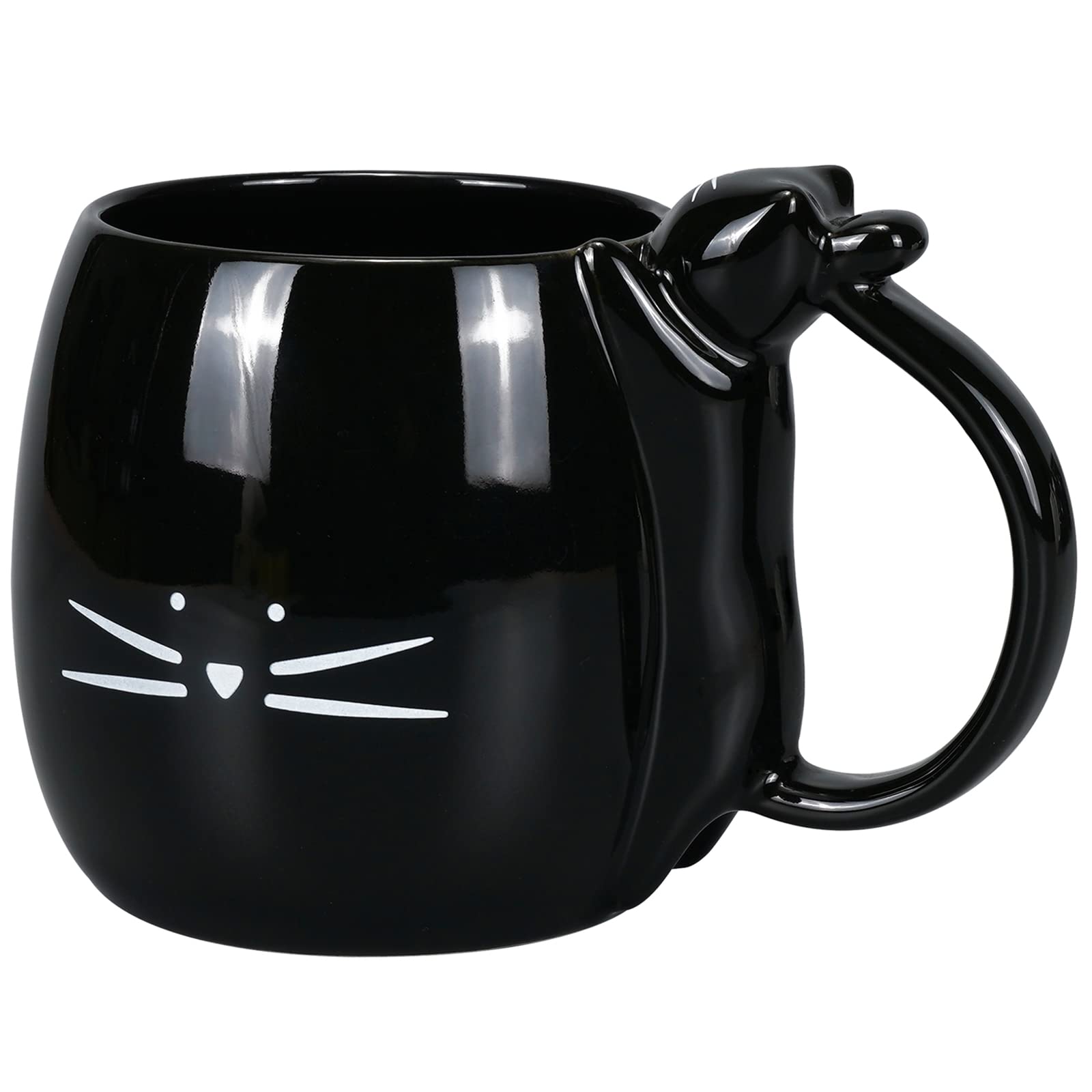 Taza Koolkatkoo con gato durmiendo en el asa, perfecta para iniciar la mañana