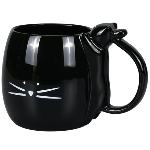 Taza Koolkatkoo con gato durmiendo en el asa, perfecta para iniciar la mañana