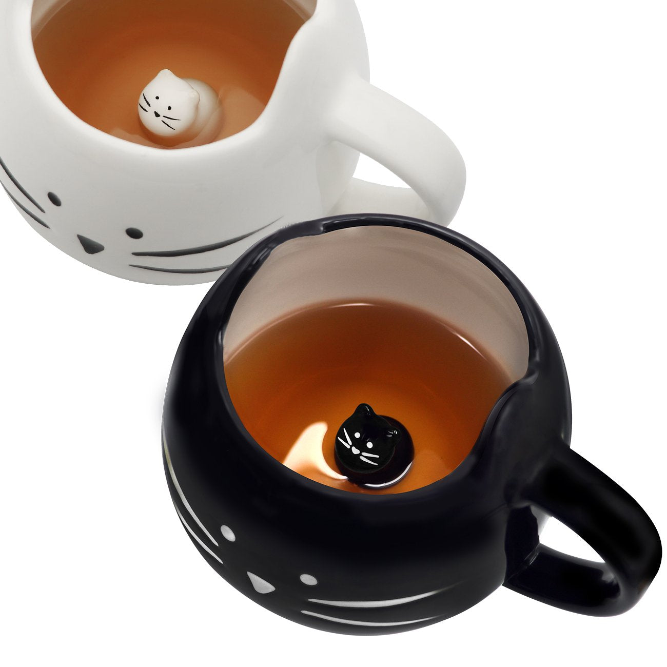 Koolkatkoo taza negro con gatito dentro para café diario