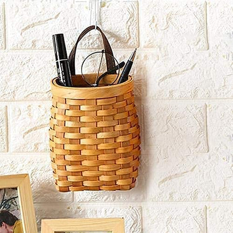Koolouispoper cesta almacenamiento mimbre madera ideal para ordenar cocina y sala
