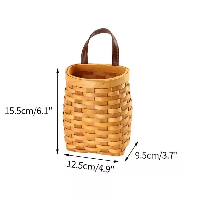 Koolouispoper cesta decorativa mimbre con soporte de pared para estilo rústico