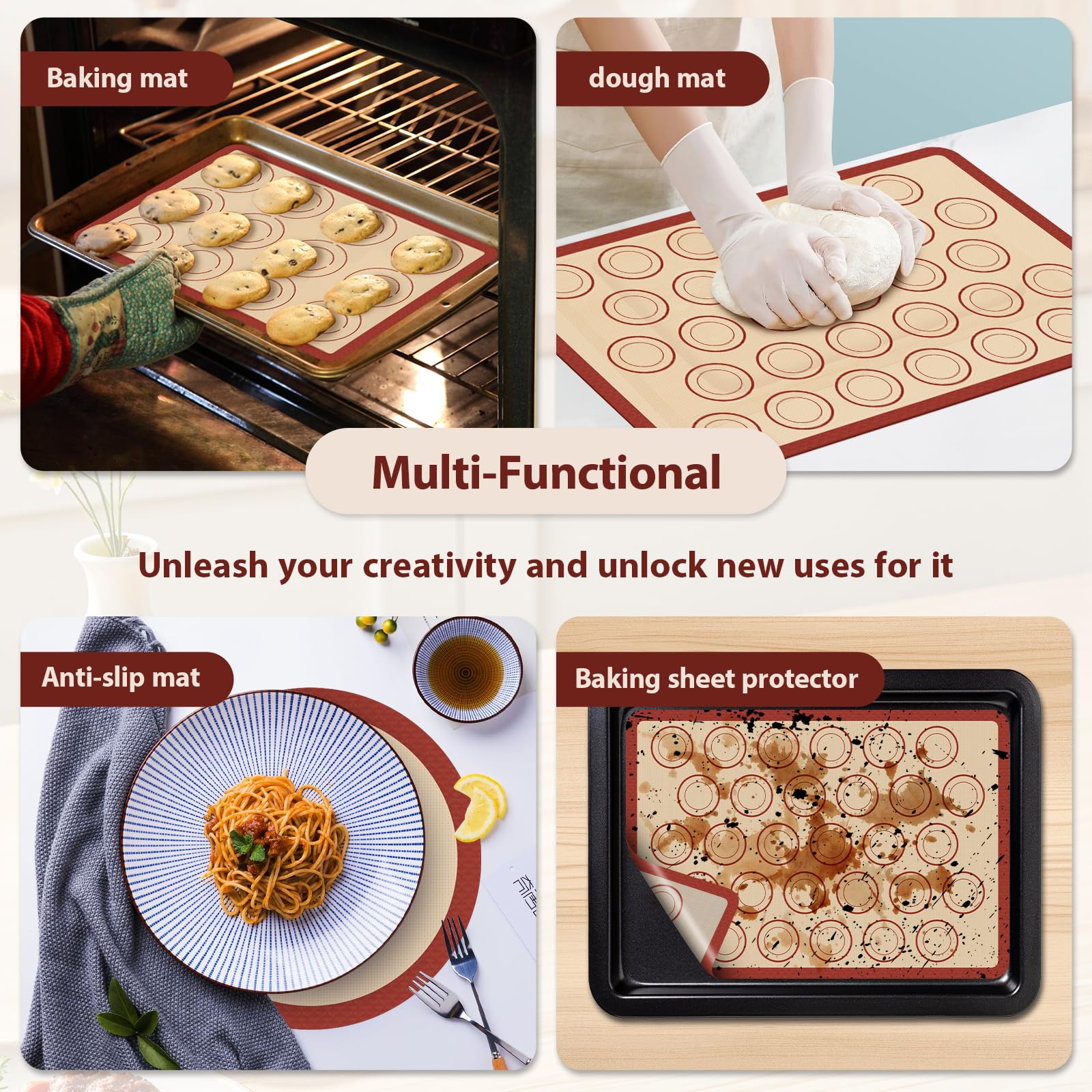 Tapete Koolstuffs de silicona, fácil limpieza, ideal para repostería diaria.