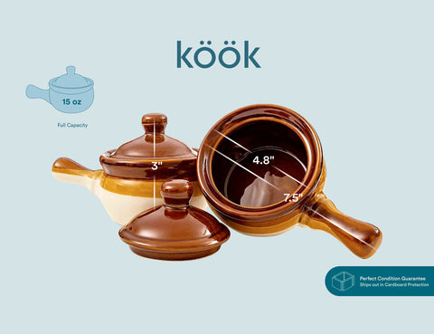 KooK tazones aptos para horno y microondas, uso diario