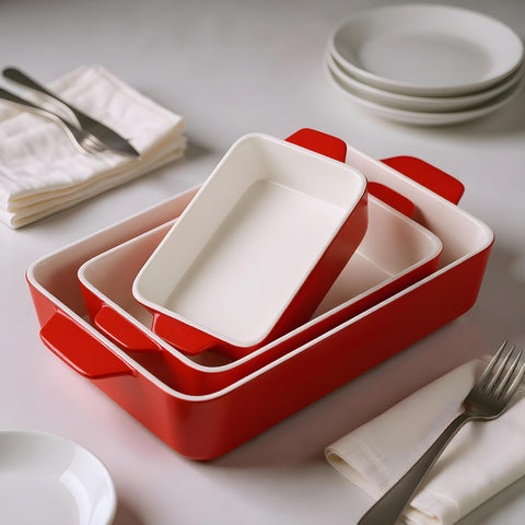 KooK bandejas cerámicas apilables que ahorran espacio en la cocina.