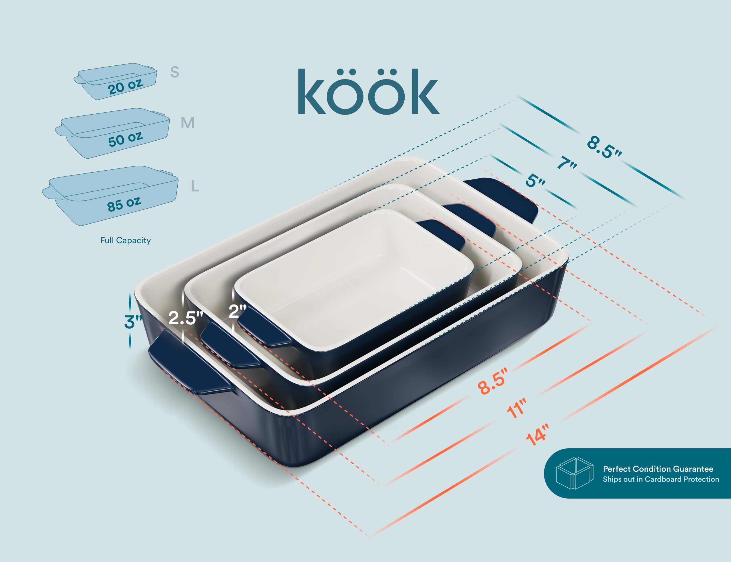 Regalo práctico: juego de cazuelas cerámicas KooK para cualquier hogar.