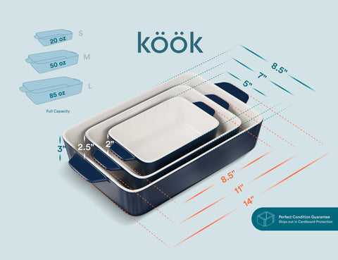 Regalo práctico: juego de cazuelas cerámicas KooK para cualquier hogar.