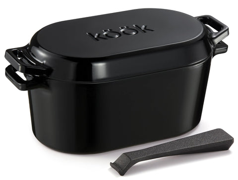 Olla KooK esmaltada de 3.4 qt con tapa, ideal para pan horneado