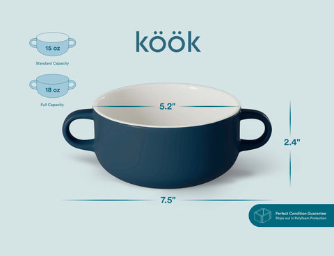 Versatilidad para cazuelas y guisos con tazones KooK azul marino.