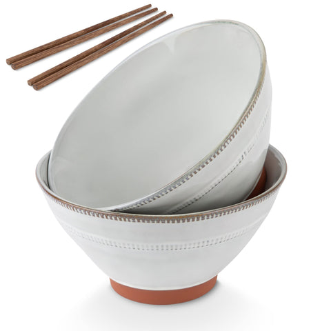 El tazón KooK para ramen en terracota, capacidad 36 oz, ideal para porciones.