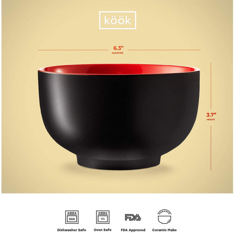 KooK tazón grande y duradero, ideal para ramen, pho y udon
