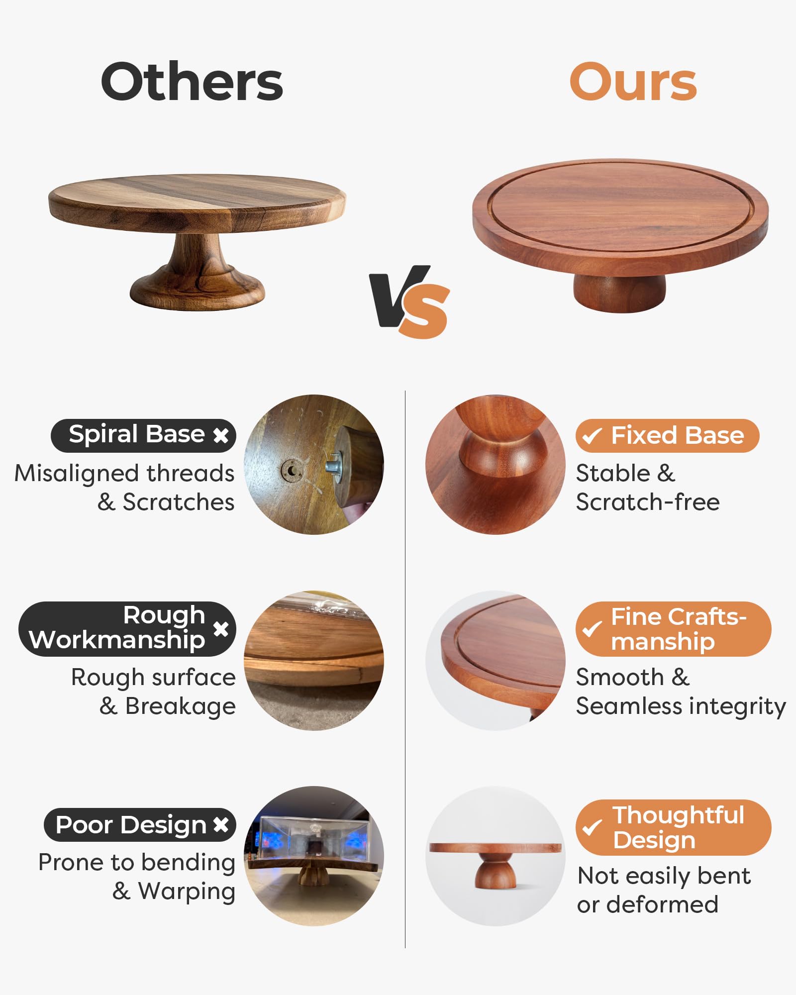 Kootek acabado en madera natural, estilo atemporal para cualquier mesa.