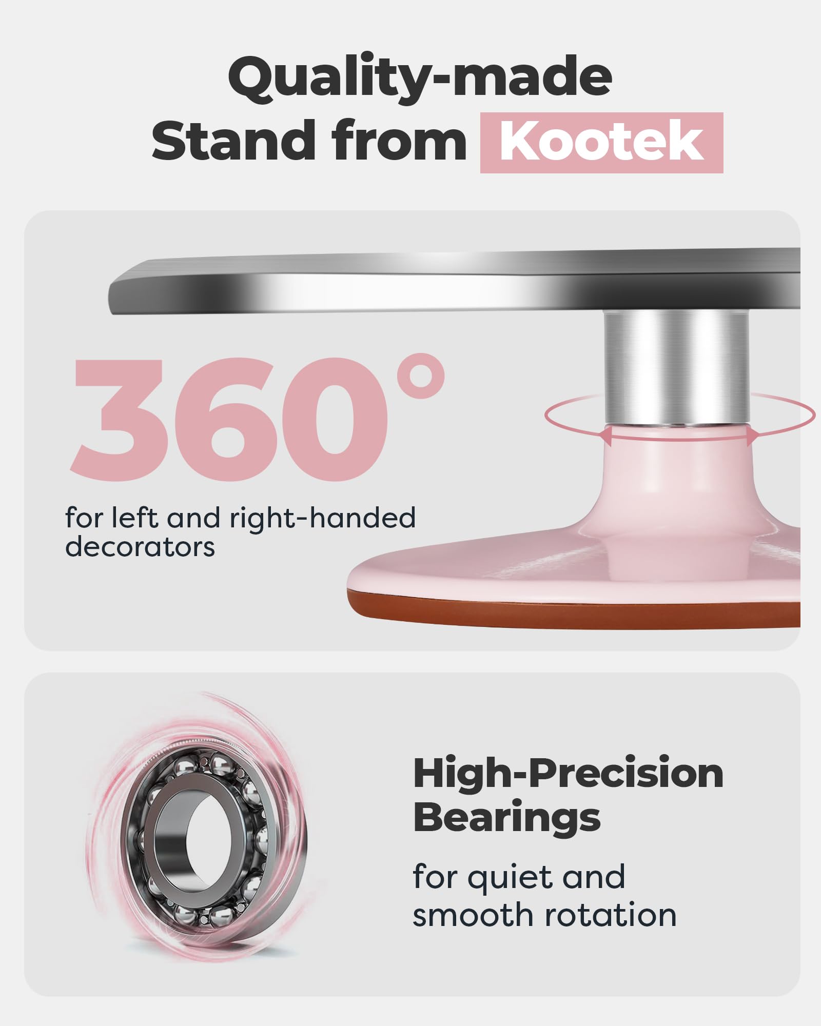 Kootek giro suave 360° para acceso completo al pastel