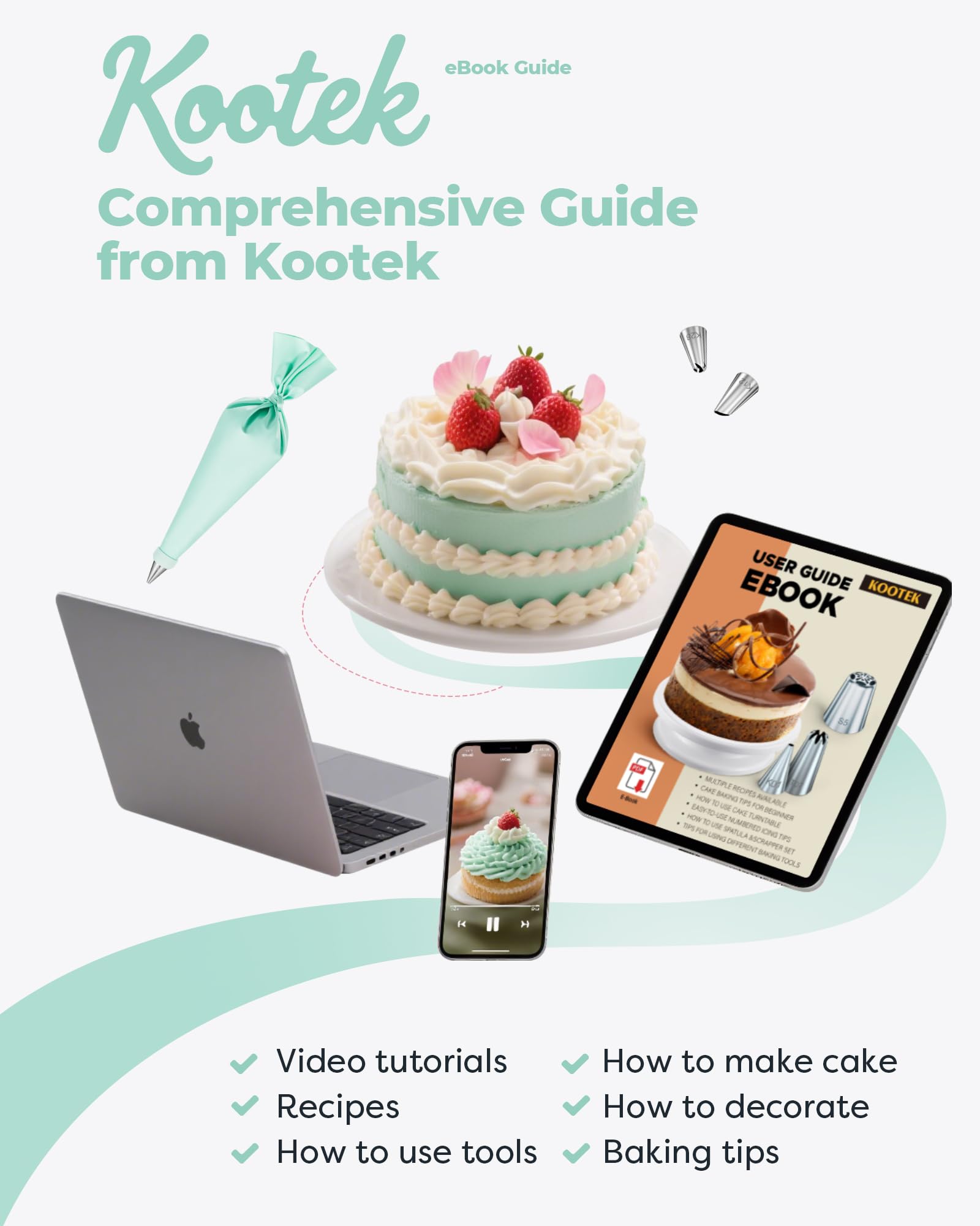 Kootek guía-ebook instrucciones avanzadas para usar herramientas de repostería.